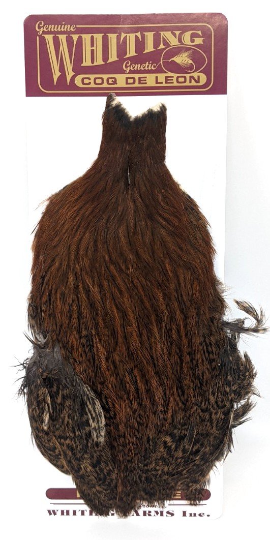 Whiting Coq de Leon Hen Cape Brown Saddle Hackle, Hen Hackle, Asst. Feathers