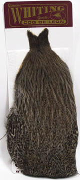 Whiting Coq de Leon Hen Cape Brown Speckled Saddle Hackle, Hen Hackle, Asst. Feathers