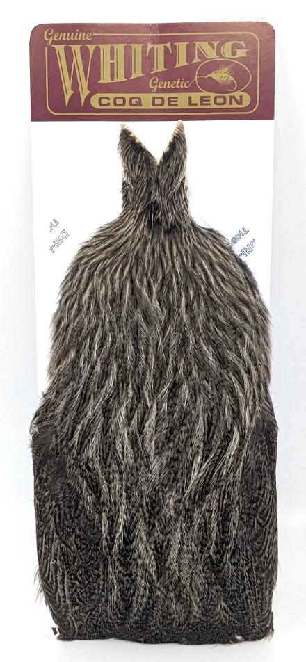 Whiting Coq de Leon Hen Cape Silver Speckled Saddle Hackle, Hen Hackle, Asst. Feathers