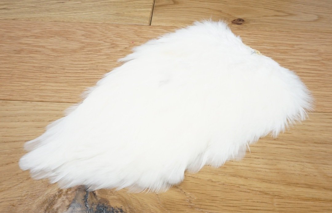 Whiting Coq de Leon Hen Saddle Pure White Saddle Hackle, Hen Hackle, Asst. Feathers