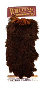 Whiting Coq de Leon Hen Saddle Speckled Burnt Orange Saddle Hackle, Hen Hackle, Asst. Feathers