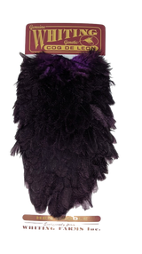 Whiting Coq de Leon Hen Saddle Speckled Purple Saddle Hackle, Hen Hackle, Asst. Feathers