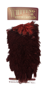 Whiting Coq de Leon Hen Saddle Speckled Red Saddle Hackle, Hen Hackle, Asst. Feathers