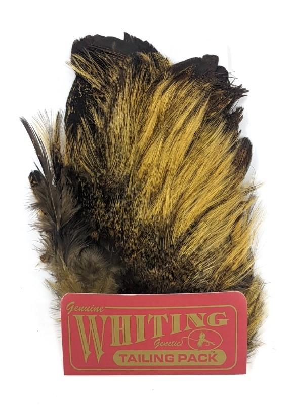 Whiting Coq de Leon Mayfly Tailing Pack Badger Pale Yellow Saddle Hackle, Hen Hackle, Asst. Feathers