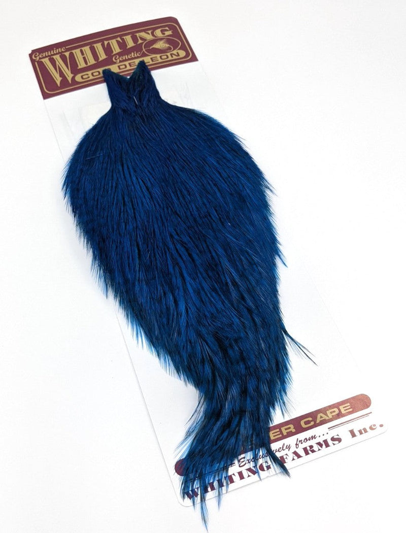 Whiting Coq De Leon Rooster Cape Badger dyed Kingfisher Blue Saddle Hackle, Hen Hackle, Asst. Feathers