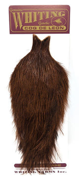 Whiting Coq De Leon Rooster Cape Badger dyed Natural Brown Saddle Hackle, Hen Hackle, Asst. Feathers