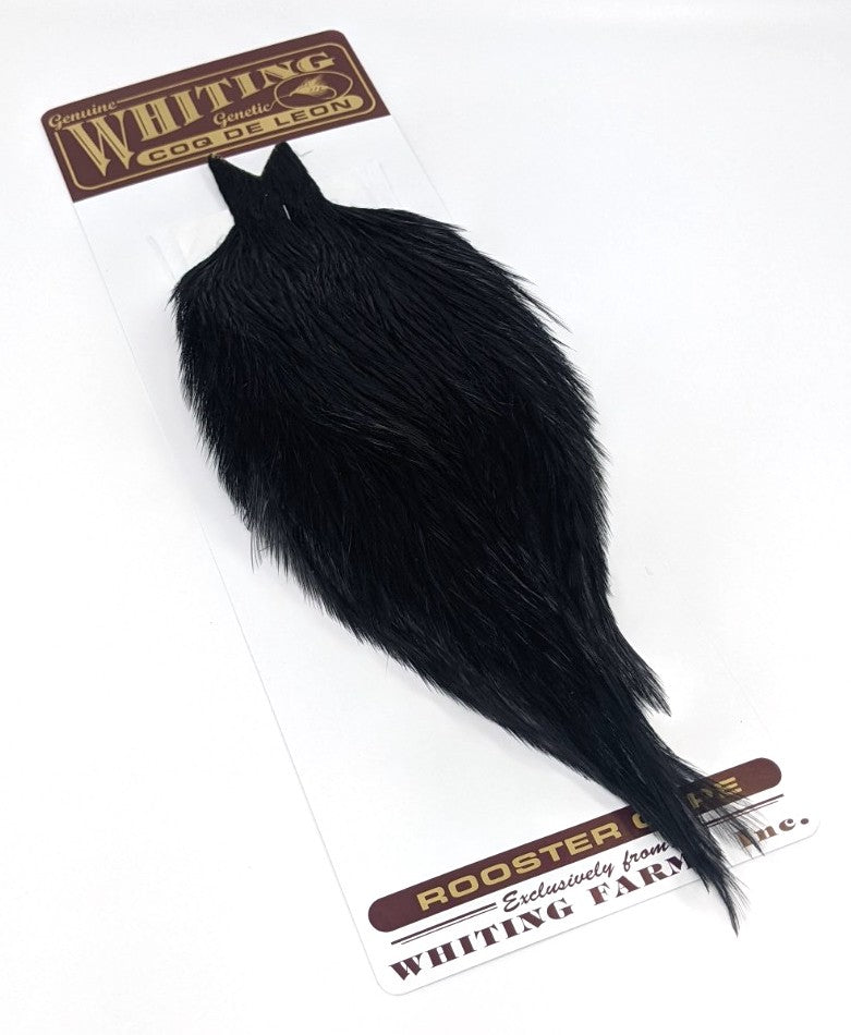 Whiting Coq De Leon Rooster Cape Black Saddle Hackle, Hen Hackle, Asst. Feathers