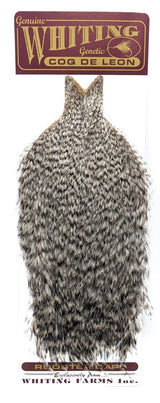 Whiting Coq De Leon Rooster Cape Grizzly Saddle Hackle, Hen Hackle, Asst. Feathers