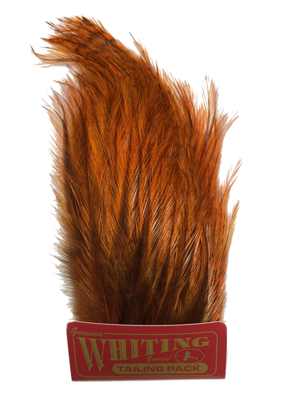 Whiting Coq de Leon Tailing Pack - Badger Dyed Badger Dyed Burnt Orange Saddle Hackle, Hen Hackle, Asst. Feathers