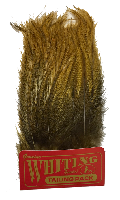 Whiting Coq de Leon Tailing Pack - Badger Dyed Badger Dyed Golden Olive Saddle Hackle, Hen Hackle, Asst. Feathers