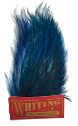 Whiting Coq de Leon Tailing Pack - Badger Dyed Badger Dyed Kingfisher Blue Saddle Hackle, Hen Hackle, Asst. Feathers