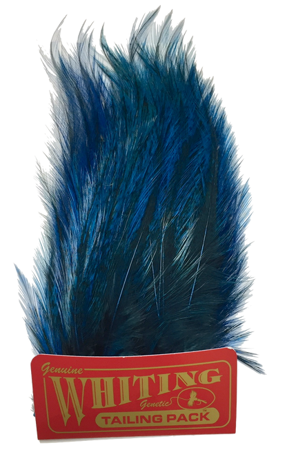 Whiting Coq de Leon Tailing Pack - Badger Dyed Badger Dyed Kingfisher Blue Saddle Hackle, Hen Hackle, Asst. Feathers