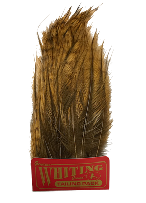 Whiting Coq de Leon Tailing Pack - Badger Dyed Badger Dyed Medium Ginger Saddle Hackle, Hen Hackle, Asst. Feathers