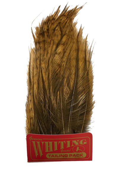 Whiting Coq de Leon Tailing Pack - Badger Dyed Badger Dyed Medium Ginger Saddle Hackle, Hen Hackle, Asst. Feathers