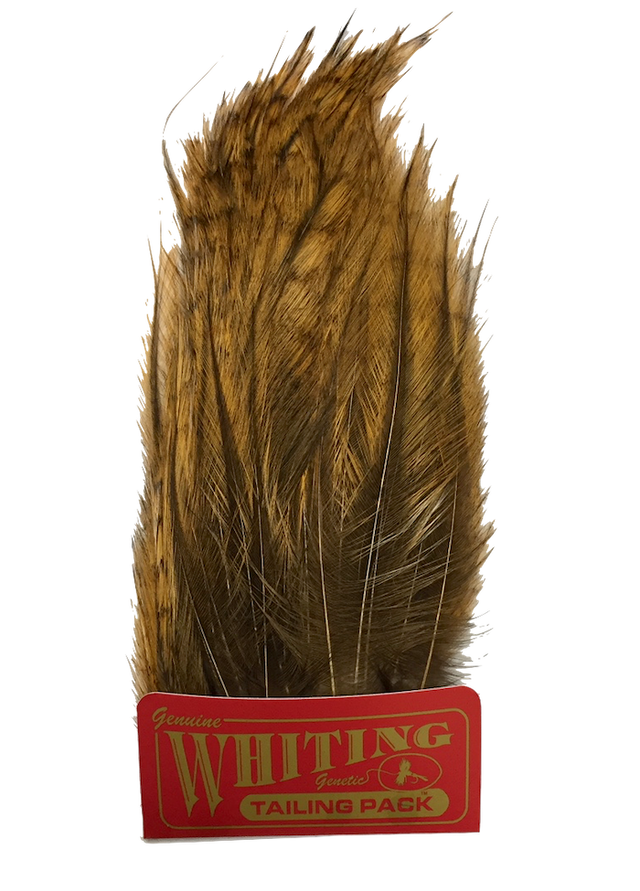 Whiting Coq de Leon Tailing Pack - Badger Dyed Badger Dyed Medium Ginger Saddle Hackle, Hen Hackle, Asst. Feathers