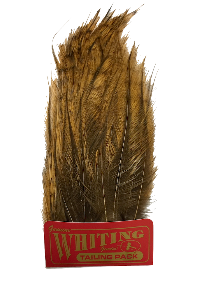 Whiting Coq de Leon Tailing Pack - Badger Dyed Badger Dyed Medium Ginger Saddle Hackle, Hen Hackle, Asst. Feathers