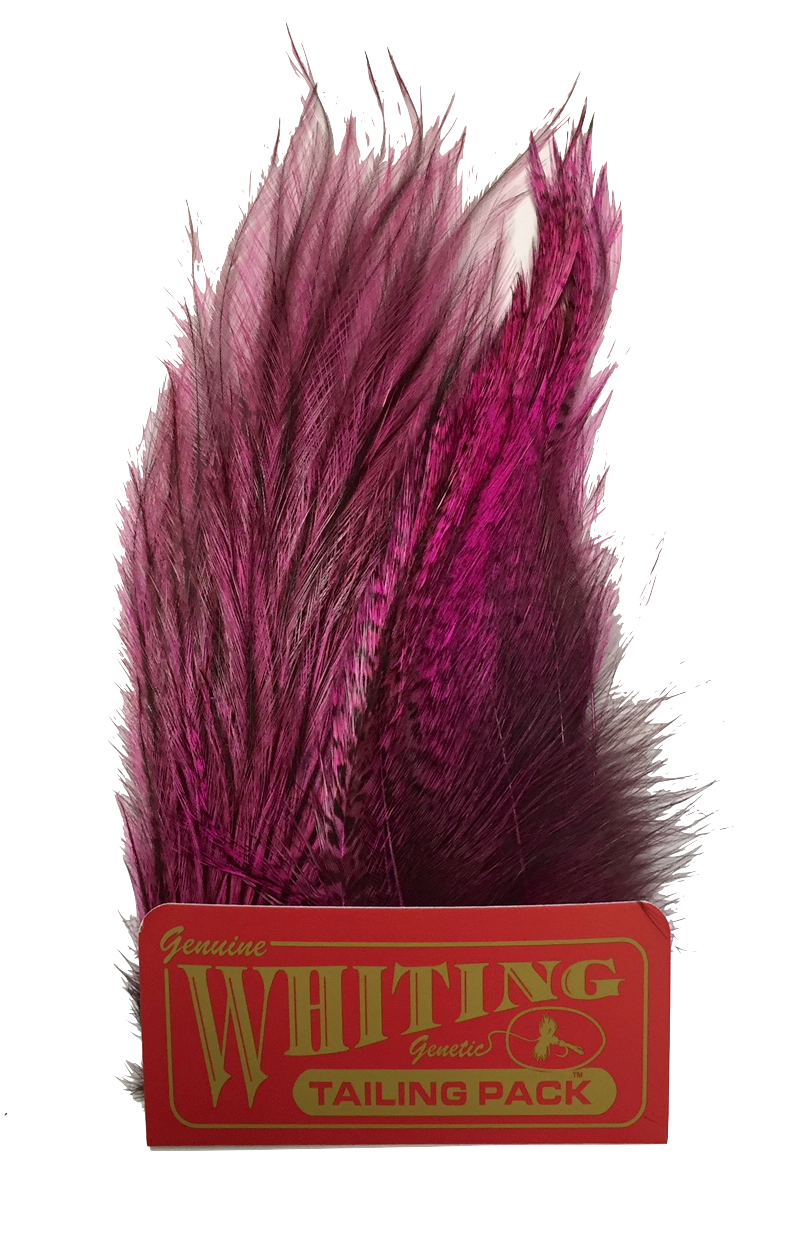 Whiting Coq de Leon Tailing Pack - Badger Dyed Badger Dyed Pink Saddle Hackle, Hen Hackle, Asst. Feathers