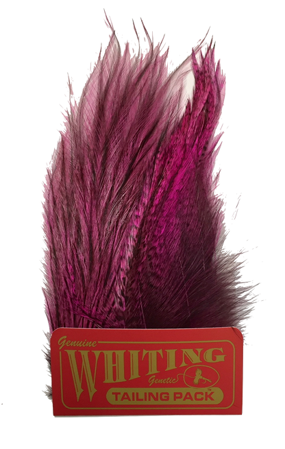 Whiting Coq de Leon Tailing Pack - Badger Dyed Badger Dyed Pink Saddle Hackle, Hen Hackle, Asst. Feathers