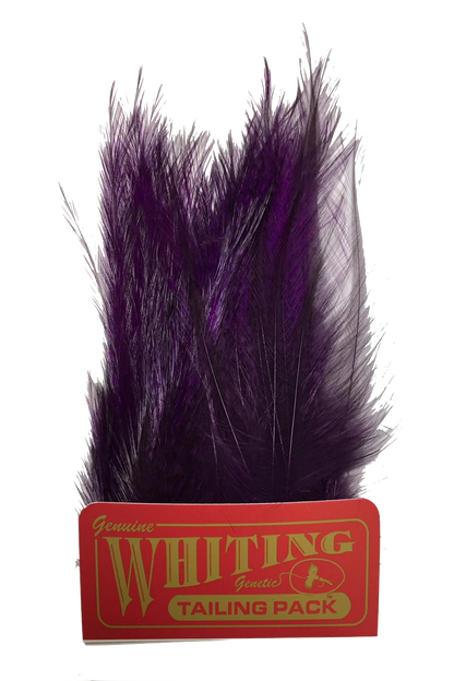 Whiting Coq de Leon Tailing Pack - Badger Dyed Badger Dyed Purple Saddle Hackle, Hen Hackle, Asst. Feathers