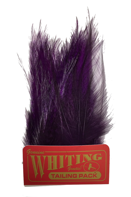 Whiting Coq de Leon Tailing Pack - Badger Dyed Badger Dyed Purple Saddle Hackle, Hen Hackle, Asst. Feathers