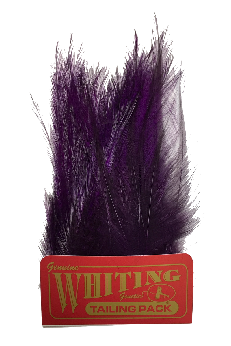 Whiting Coq de Leon Tailing Pack - Badger Dyed Badger Dyed Purple Saddle Hackle, Hen Hackle, Asst. Feathers