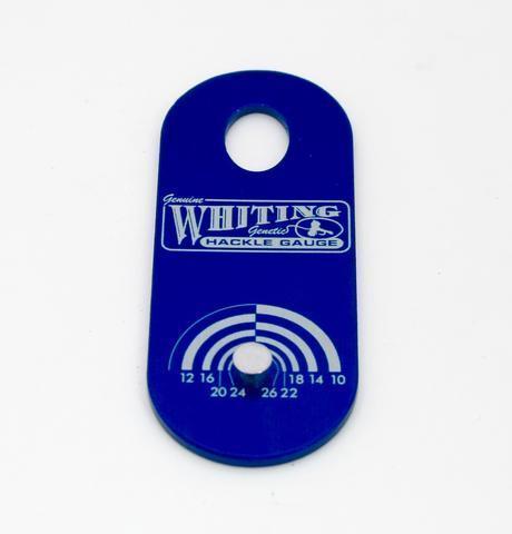 Whiting Farms Hackle Gauge fly tying blue