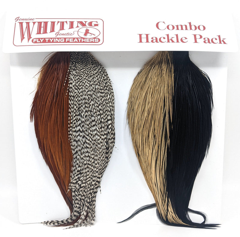 Whiting Farms Introductory Hackle Pack - Four 1/2 Capes Saddle Hackle, Hen Hackle, Asst. Feathers