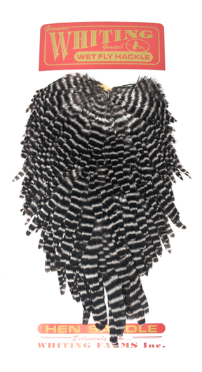 Whiting Hen Saddle Grizzly Saddle Hackle, Hen Hackle, Asst. Feathers