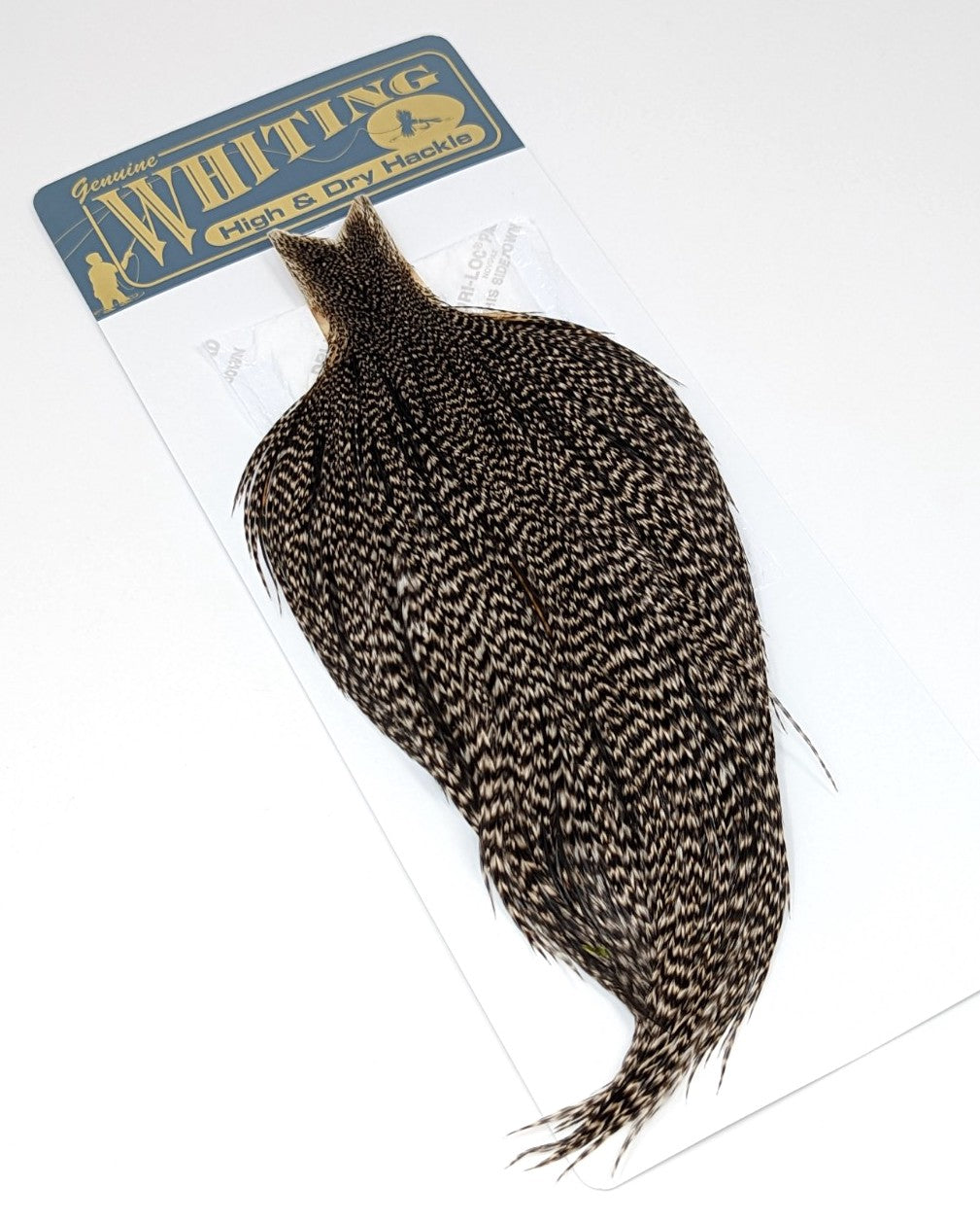 Whiting High and Dry Hackle Cape Grizzly Variant Saddle Hackle, Hen Hackle, Asst. Feathers