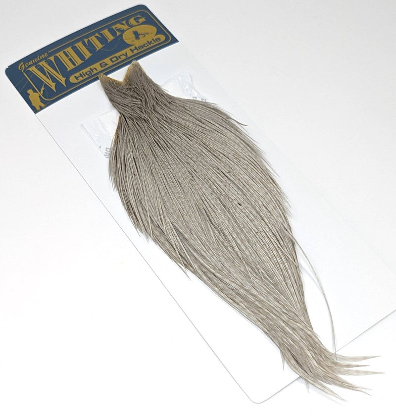 Whiting High and Dry Hackle Cape Light Dun Saddle Hackle, Hen Hackle, Asst. Feathers