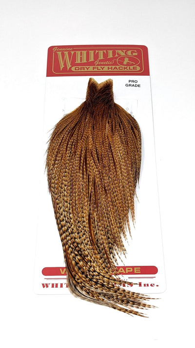 Whiting Pro Grade Cape Barred Dark Ginger Dry Fly Hackle