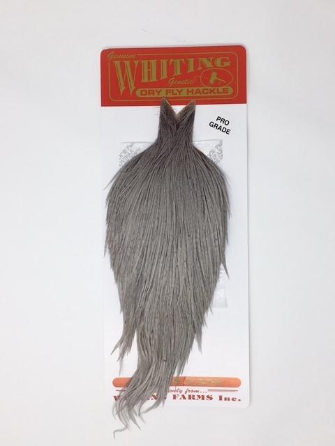 Whiting Pro Grade Cape White Dyed Medium Dun Dry Fly Hackle