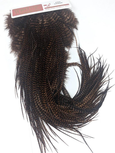 Whiting Pro Grade Saddle Grizzly Dyed Nat. Brown Dry Fly Hackle