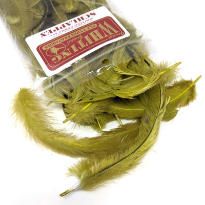 Whiting Schlappen Pack 1/4 Ounce Olive Saddle Hackle, Hen Hackle, Asst. Feathers
