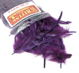 Whiting Schlappen Pack 1/4 Ounce Purple Saddle Hackle, Hen Hackle, Asst. Feathers