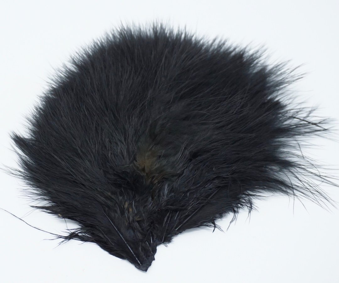 Whiting Super Bou Marabou Black Saddle Hackle, Hen Hackle, Asst. Feathers