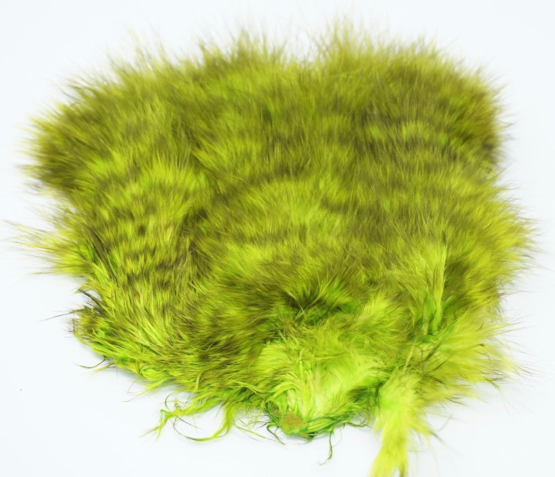 Whiting Super Bou Marabou Grizzly Fl. Green Chartreuse Saddle Hackle, Hen Hackle, Asst. Feathers