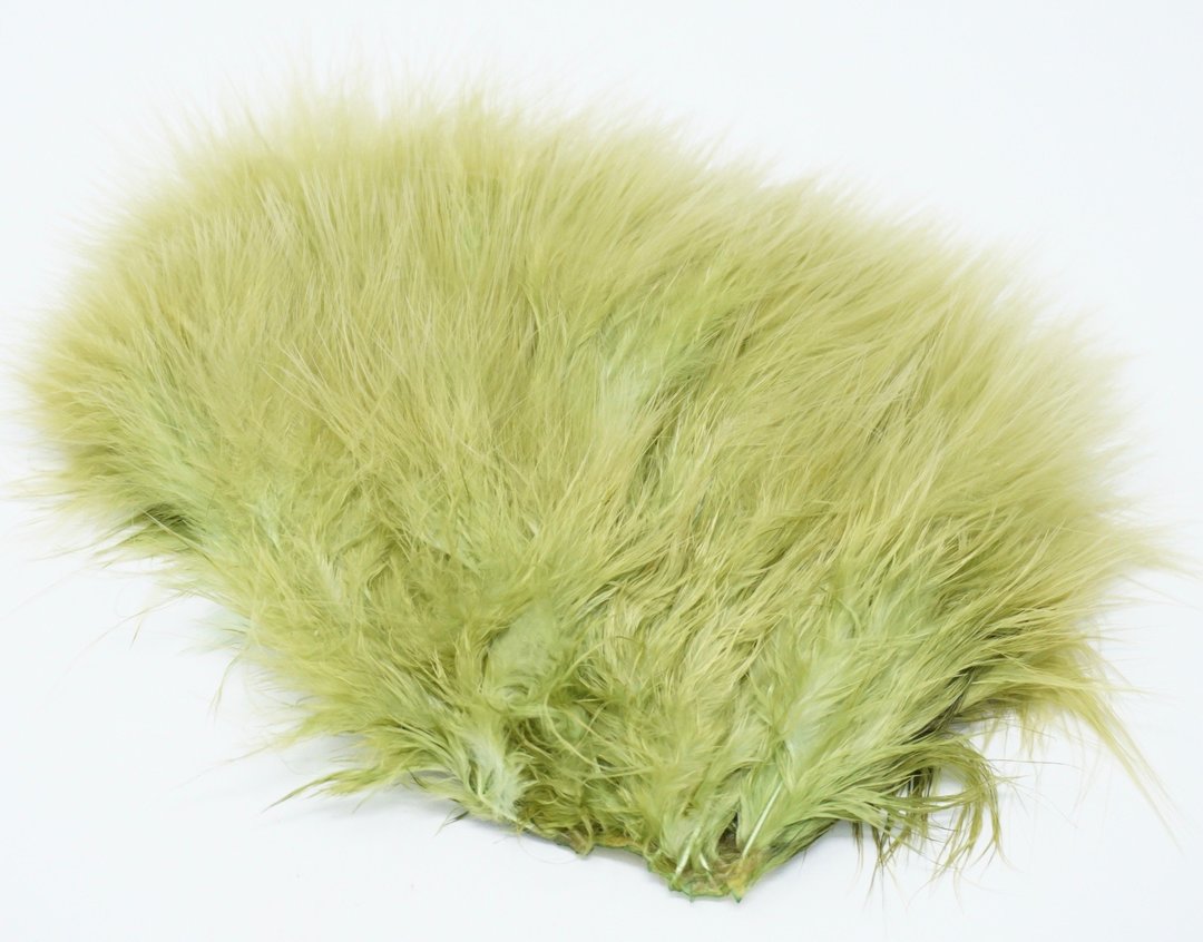 Whiting Super Bou Marabou Olive Saddle Hackle, Hen Hackle, Asst. Feathers