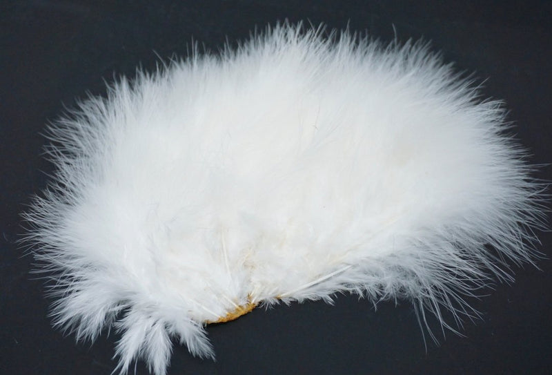 Whiting Super Bou Marabou White Saddle Hackle, Hen Hackle, Asst. Feathers