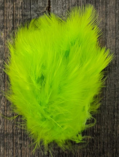 Wooly Bugger Marabou Fl. Chartreuse Saddle Hackle, Hen Hackle, Asst. Feathers