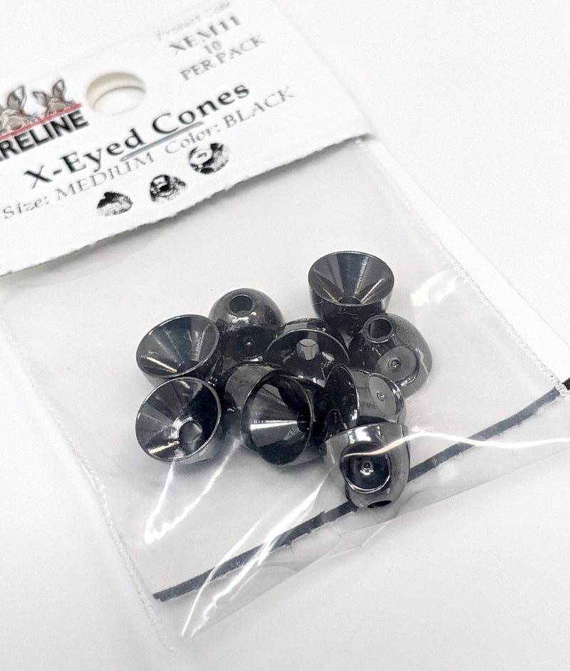 X-Eyed Cones Black / Small Beads, Eyes, Coneheads