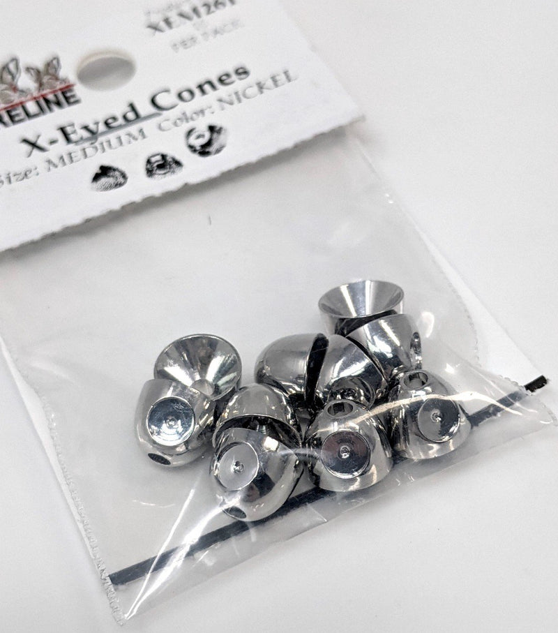 X-Eyed Cones Nickel / Small Beads, Eyes, Coneheads