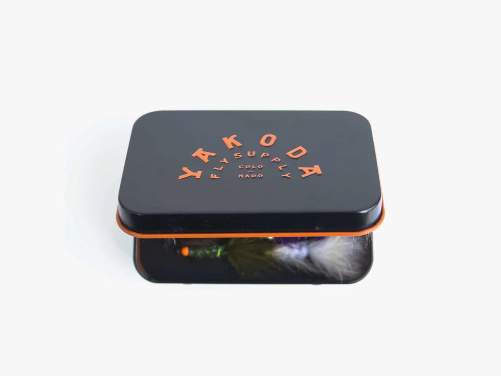 Yakoda Fly Tin Black & Orange Fly Box